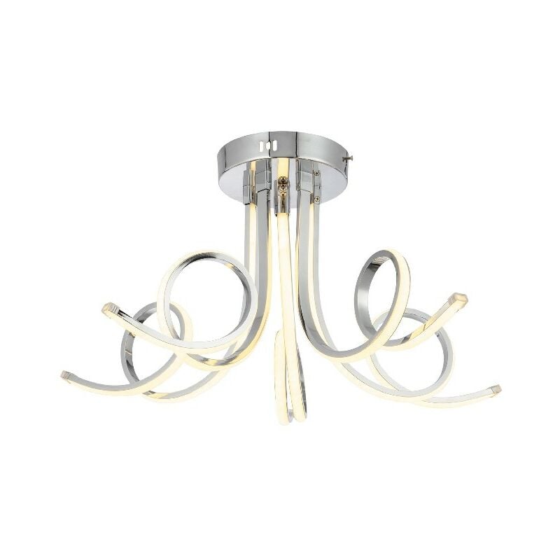 

Lampara de Techo Nevro - Luz de techo - de la pared - Cromo en Metal, Cristal, 60 x 60 x 33 cm, 5 x LED, 16W, 4260LM, 3000K