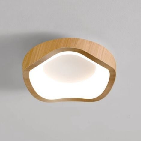 WOTTES Lámpara de Techo Nórdica Plafon LED Techo Metal Luz Pláfon Semi-Empotrado para Baño Dormitorio Cocina Pasillo - Luz Blanca Fría