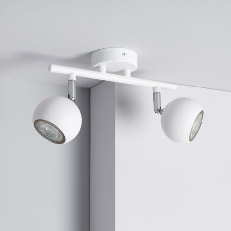 Lámpara de Techo Orientable Aluminio 2 Focos Ates Blanco - Blanco