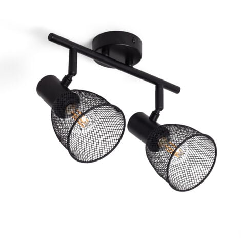 Lámpara de Techo Orientable Aluminio 2 Focos Grid Negro