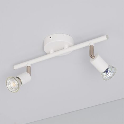 Lámpara de Techo Orientable Aluminio Oasis 2 Focos Blanco Blanco. - Blanco