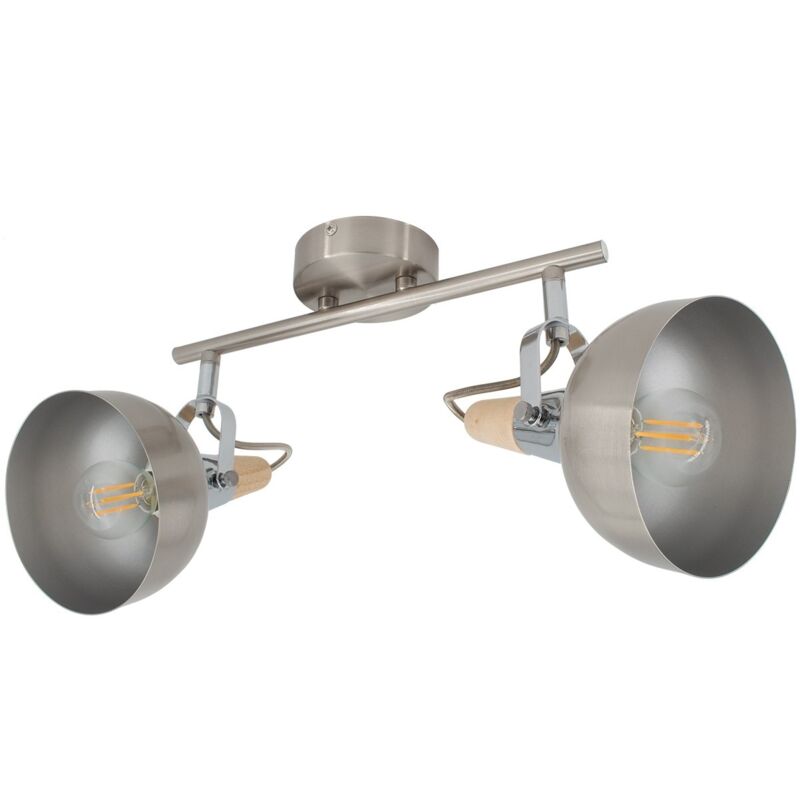 

Efectoled - Lámpara de Techo Orientable de Metal Emer 2 Focos Plata Plata - Plata