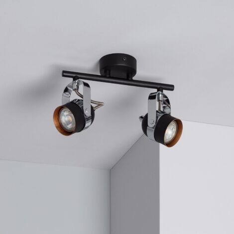Lámpara de Techo Orientable Sinner 2 Focos Negro Negro