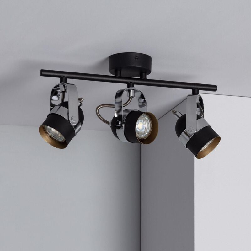 

Lámpara de Techo Orientable de Metal Sinner 3 Focos Negro Negro - Negro
