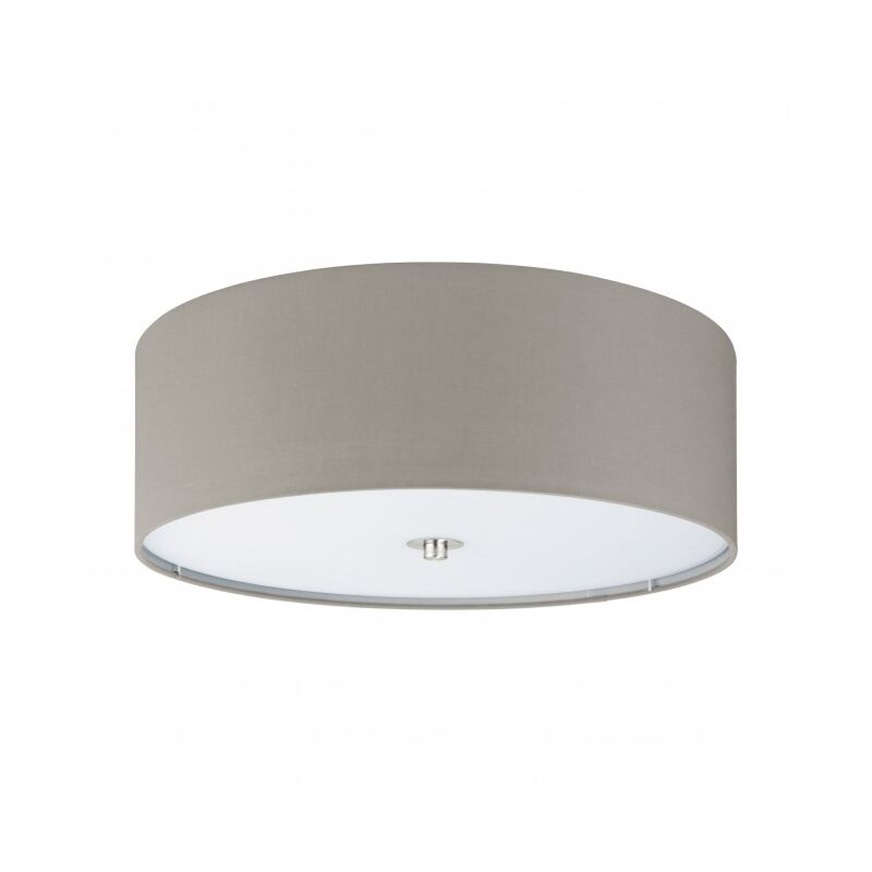 

Lámpara de techo ovalada de tela gris y cristal opalino 220-240 V IP20 | Tessuto
