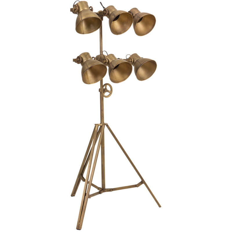 Lámpara pie de metal color bronce 60x20x176