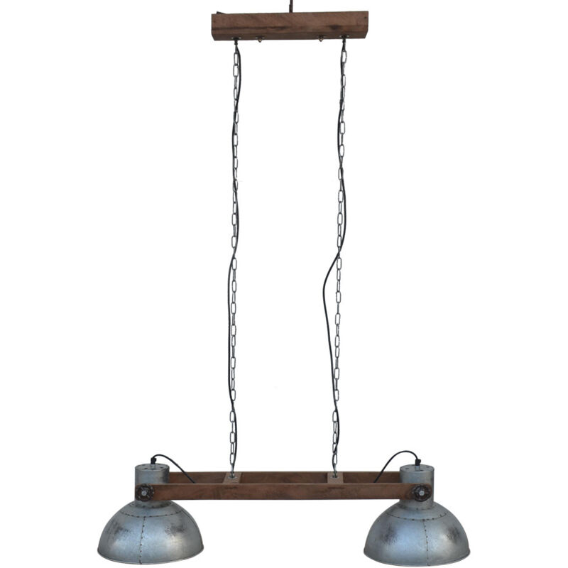 Wanderlust Deco - Lampara de techo de madera y metal gris 110x30x30