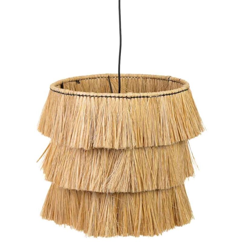 Wanderlust Deco - Lampara de techo de fibra natural marrón 38x38x38