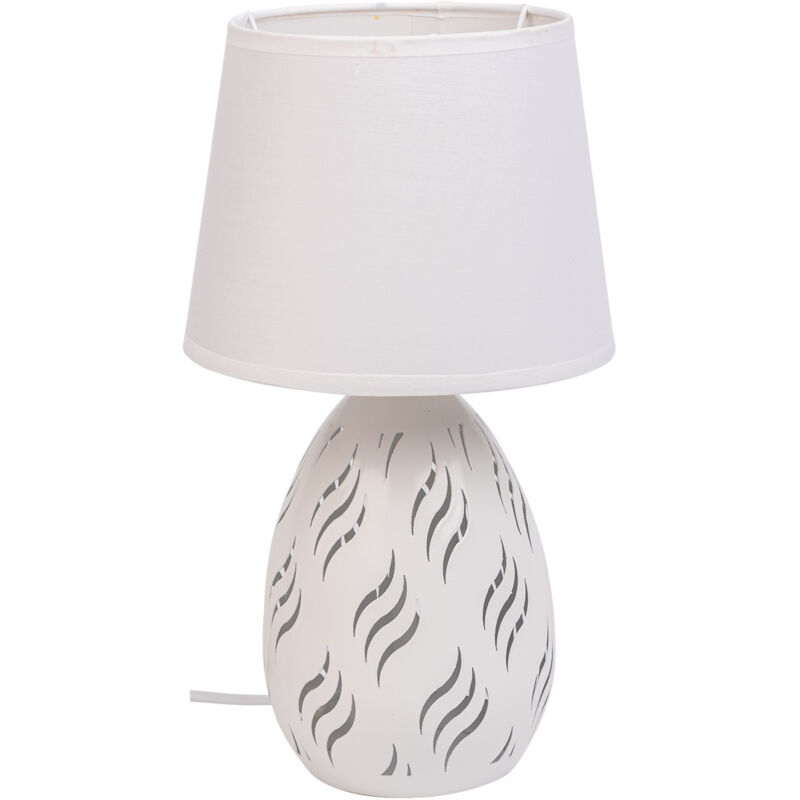 Lámpara de mesa de metal blanca 18x18x31