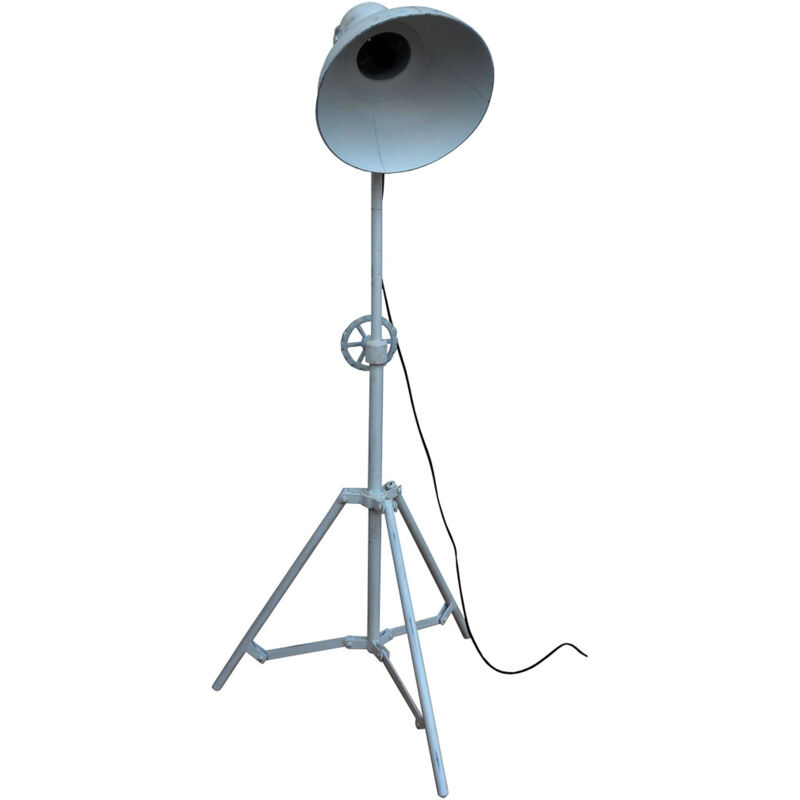 Lampara de pie de metal blanca 30x30x105