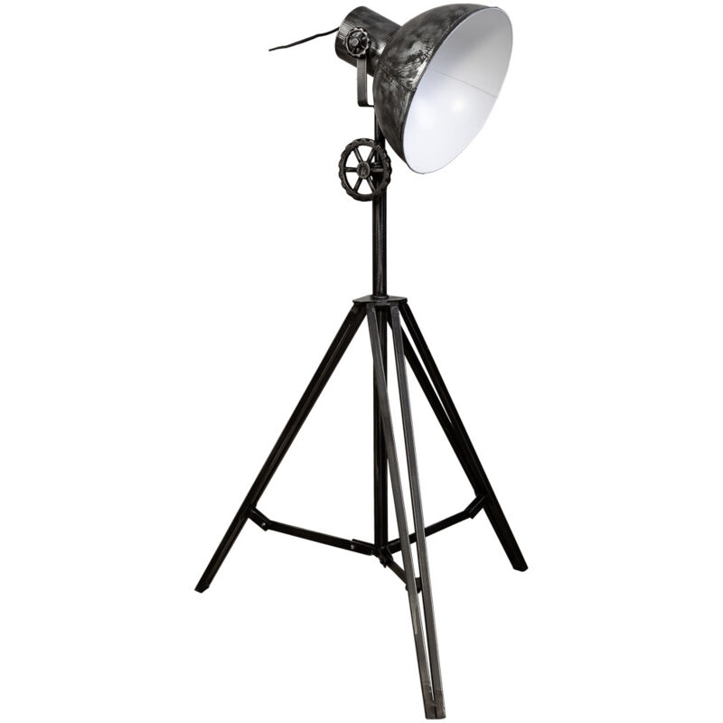 Lampara de pie de metal negra 30x25x138