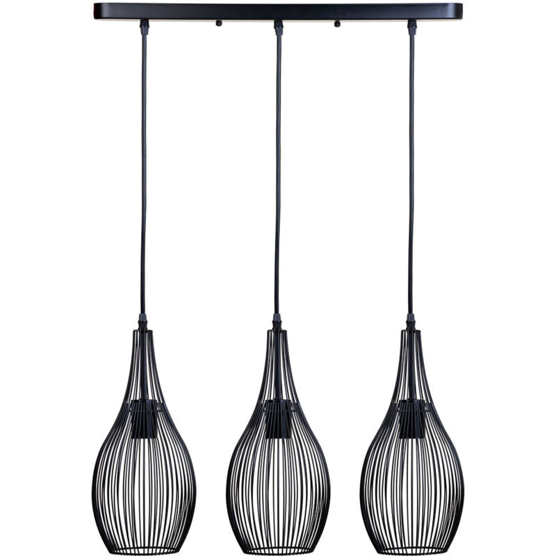 Wanderlust Deco - Lámpara de techo de metal negra 58x17x94