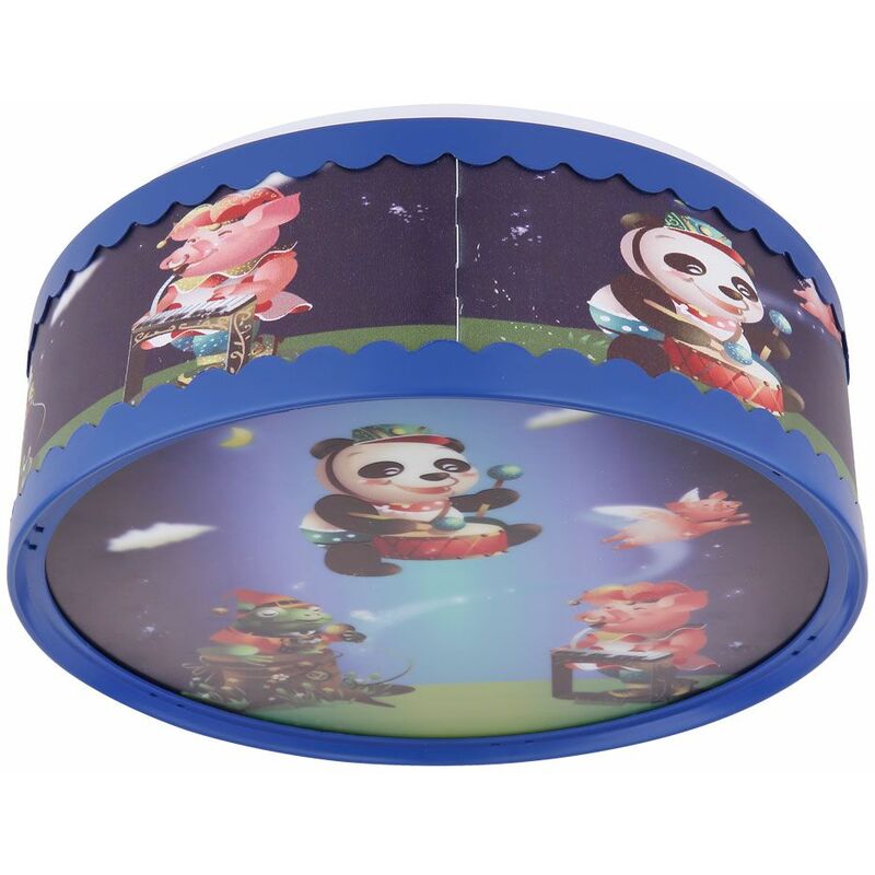 

Lámpara de techo para niños, azul, colorida, con motivo de animales, lámpara para sala de juegos, foco de iluminación Globo 15736D