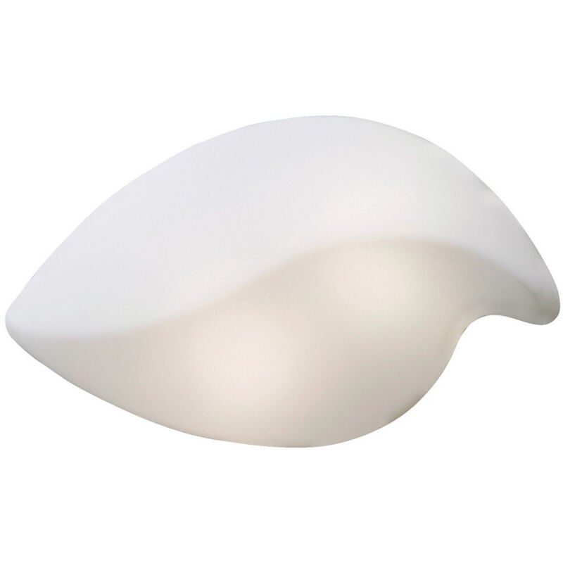 Inspired Natura Techo/Pared 2 Luz E27 Pequeña Exterior IP44, Blanco Mate/Blanco Opal