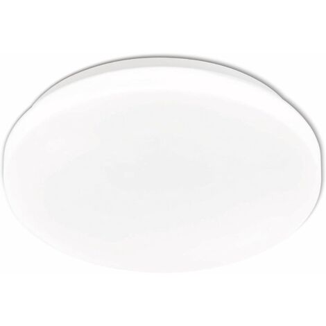 Lámpara de techo POGLIOLA, Ø 26 cm, aplique de pared de 1 llama, lámpara de techo LED de acero y plástico blanco, lámpara de salón, lámpara de cocina, lámpara de escritorio, lámpara de techo para pasi