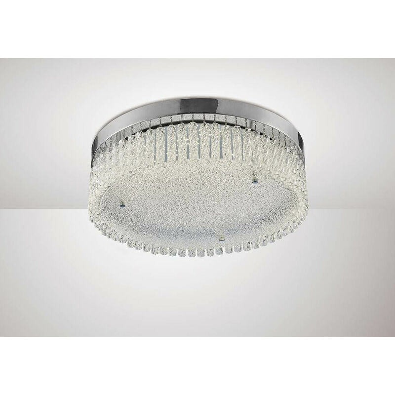 

Lámpara de techo redonda grande Aiden 21W 1900lm LED 4200K cromo pulido / cristal