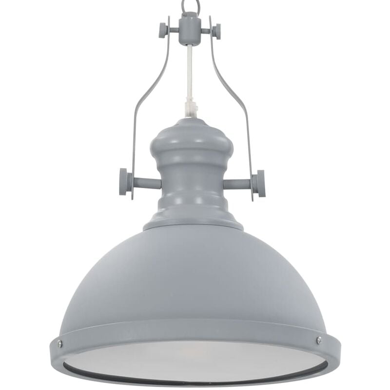 

vidaXL Lámpara de techo redonda gris E27 - Gris