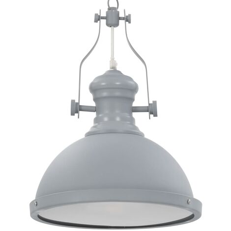 Lámpara de techo redonda gris E27 vidaXL