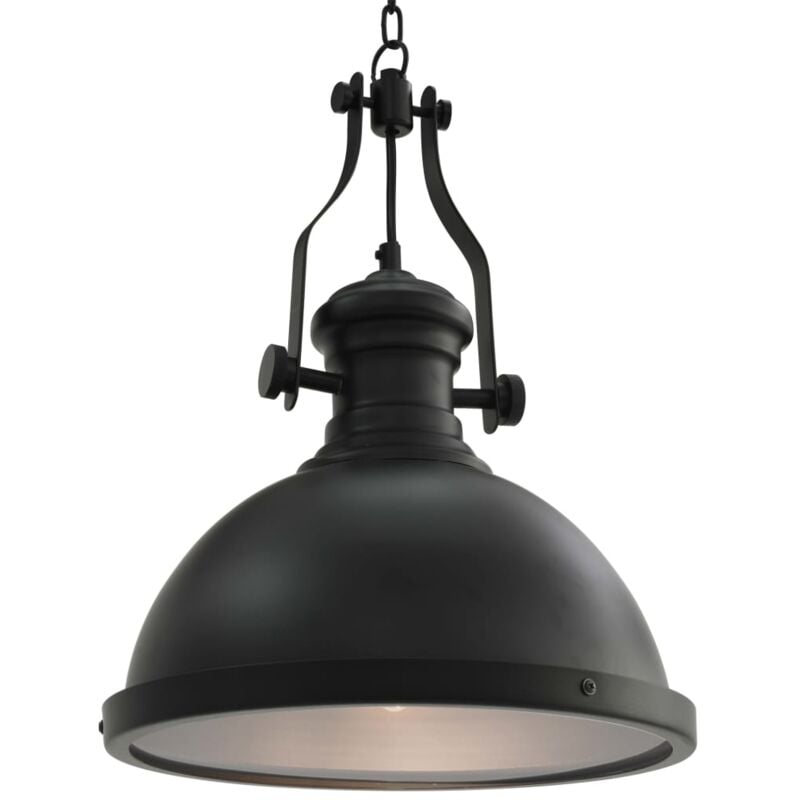

vidaXL Lámpara de techo redonda negra E27 - Negro