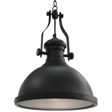 Lámpara de techo redonda negra E27