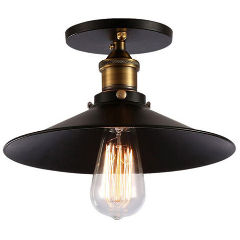 Lámpara de Techo Retro Lámpara Colgante Infierno 26cm E27 para Dormitorio Escaleras Sala de Estar Negro