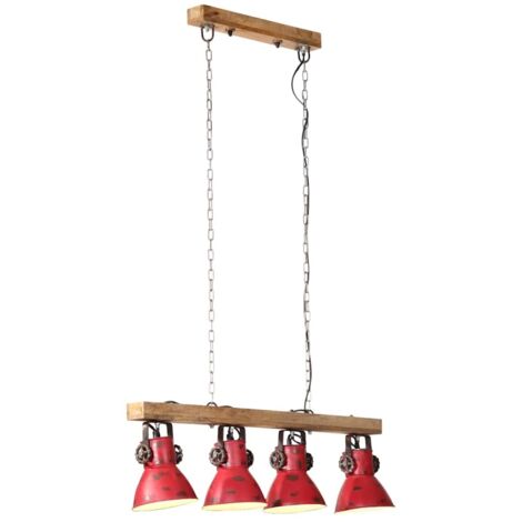 Lámpara de techo rojo desgastado 25 W E27 90x24x111 cm