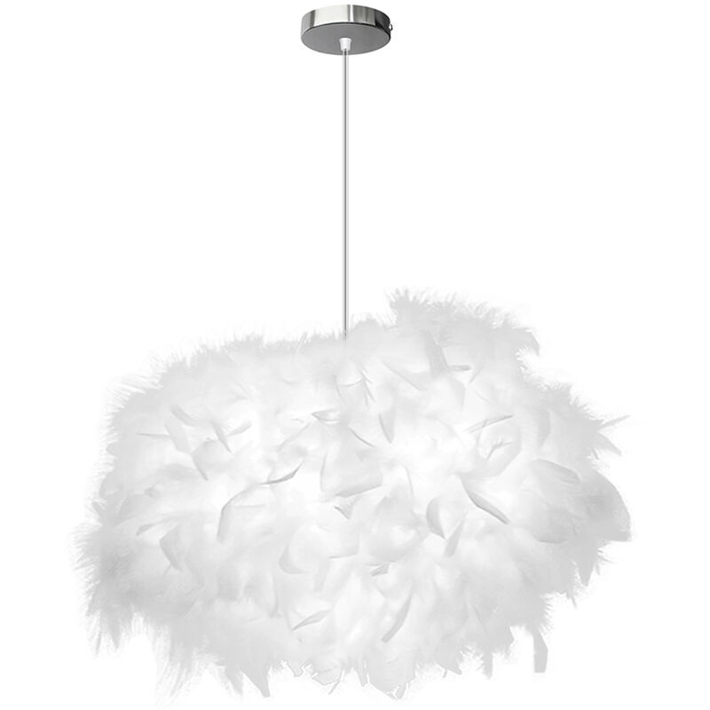 

Lámpara de Techo Romántica Creativa 45CM Lámparas de Colgar de Pluma Blanca Pura Colgante de Luz Moderna Lámparas de Colgar Nórdica E27