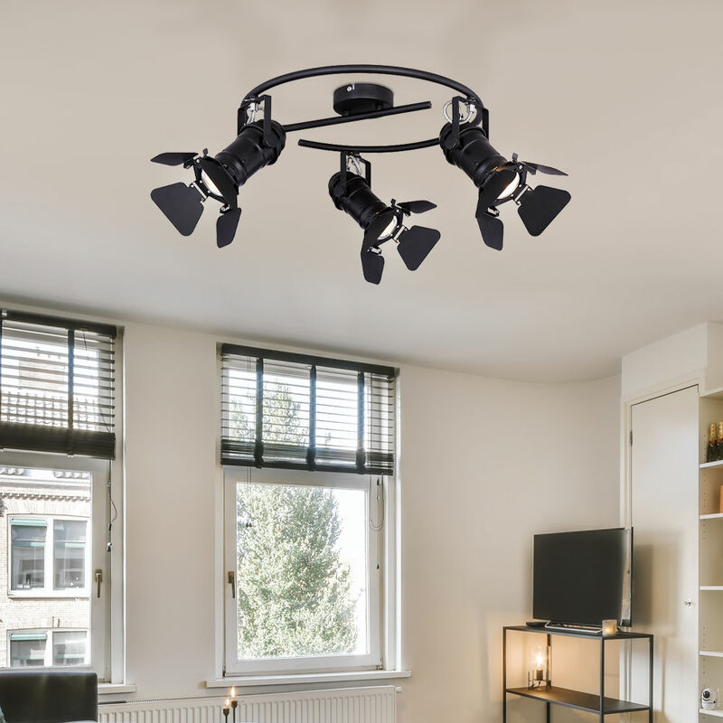 

Foco de techo para lámpara Rondell, foco para dormitorio, orientable en un juego que incluye bombillas LED