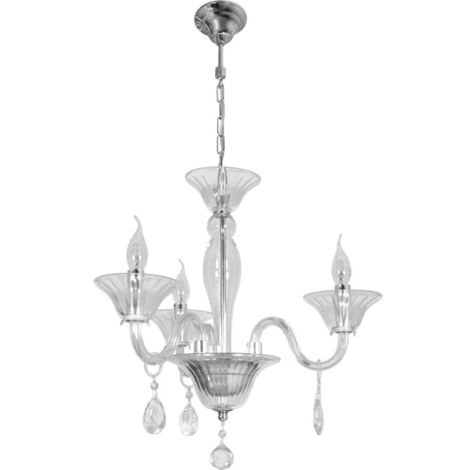 Lámpara de Techo ROSALINA 3xE14 Al.Reg.xD.49cm Transparente