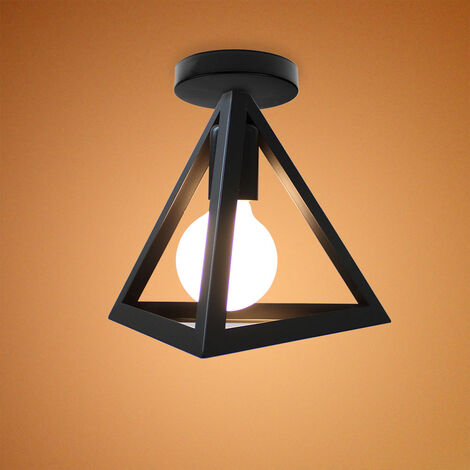 Lámpara de Techo Sencilla Estilo Nórdico Luz Colgante Metal Iluminación de Techo para Salón Café Estudio Loft Negro