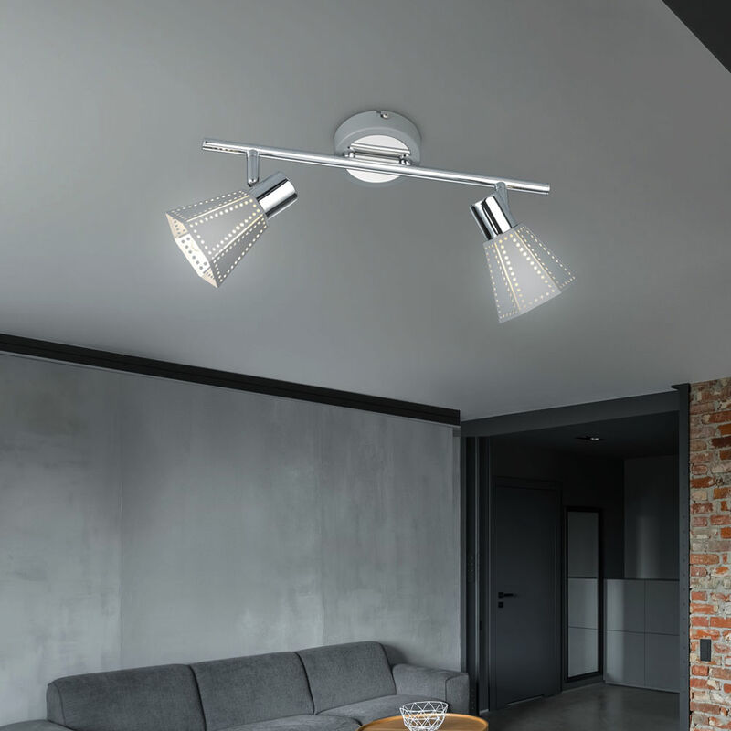 

Lámpara de techo spot spotlight lámpara de salón ajustable dorado en un conjunto que incluye iluminante LED
