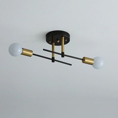 Lámpara de techo Sputnik moderna, lámpara de techo industrial vintage E27, lámpara de techo vintage con forma para armar tú mismo, lámparas de techo de hierro dorado para dormitorio, bombillas no incl