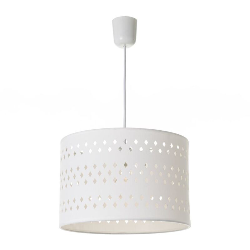 

Lolahome - Lámpara de techo tallada con rombos contemporánea de algodón y PVC blanca, de ø 30x20 cm
