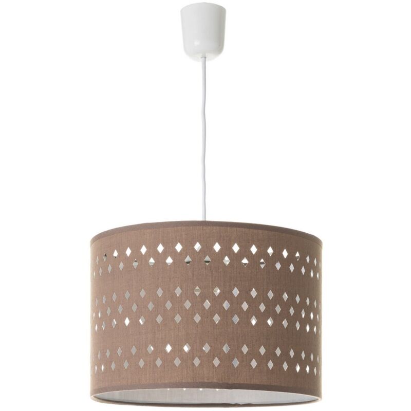 

Lolahome - Lámpara de techo tallada con rombos contemporánea de algodón y PVC marrón, de ø 30x20 cm