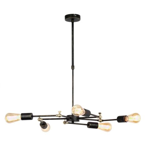 Lámpara de techo telescópica “Atomic New” de cinco luces (5xE27) (60W 220/240V) IP20 fabricada en metal color negro