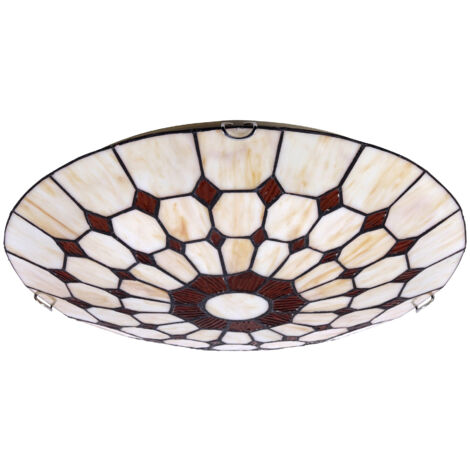 Lámpara de techo Tiffany 40 cm E27 2x60W marrón redonda Marvel 8091 Rabalux