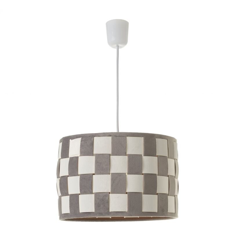 

Lolahome - Lámpara de techo trenzada de terciopelo y PVC blanca y grisde Ø 30x20 cm