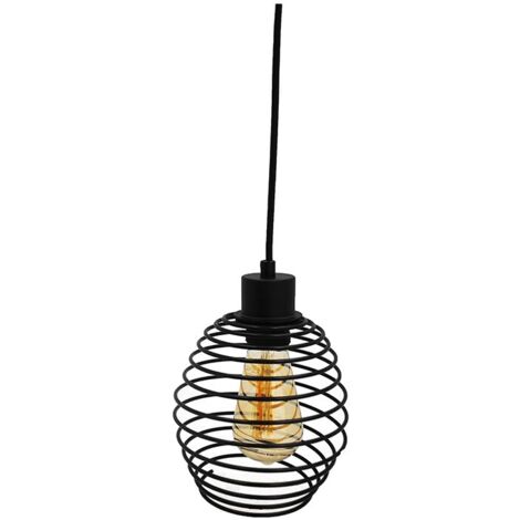 Lámpara de Techo Tulipa Muelle de Metal Negro