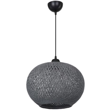 Lámpara de techo Yumak MDL4745 con pantalla de cuerda antracita H65xL35.