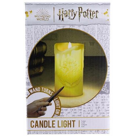Paladone Luz de vela com brasão de Hogwarts com controle remoto de varinha  mágica, decoração de quarto do Harry Potter