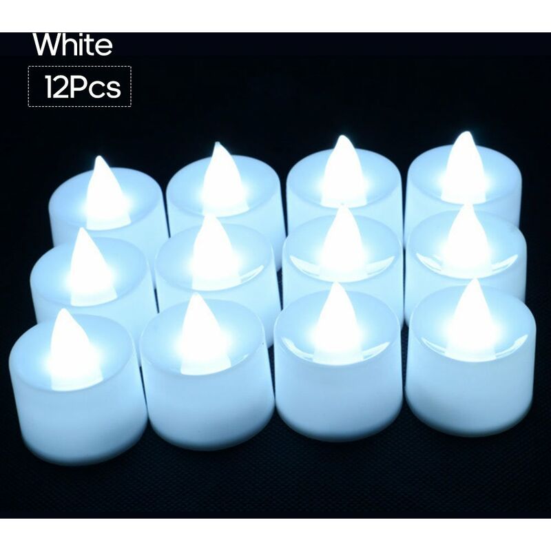 

Lampara de vela llevada electrica de 6/12 piezas, Velas candelitas sin llama,Blanco, 12 piezas