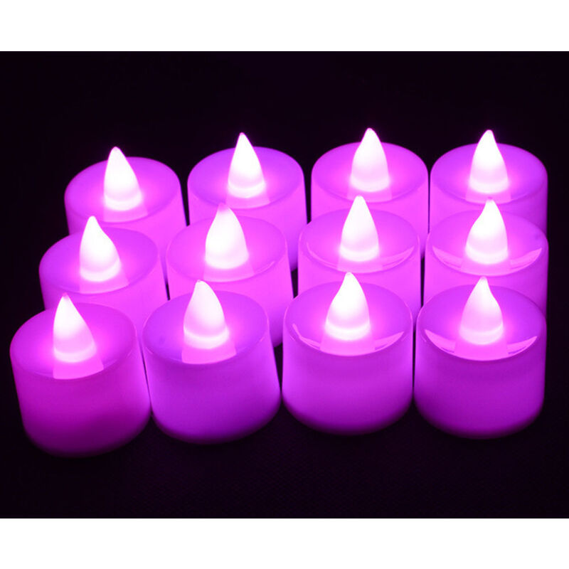 

Lampara de vela llevada electrica de 6/12 piezas, Velas candelitas sin llama,Rosa, 12 piezas