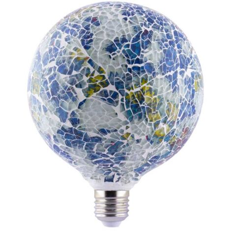 LAMPARA DECORATIVA FILAMENTO LED GLOBO TIFFANY E27 4W 360º 230V AZUL