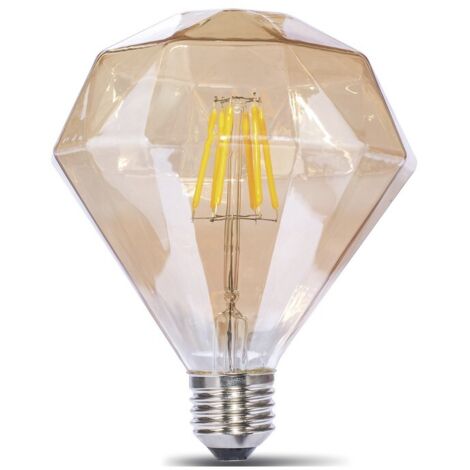 LAMPARA DECORATIVA FILAMENTO LED PRISMA AMBAR E27 4W 2200K 360º 230V
