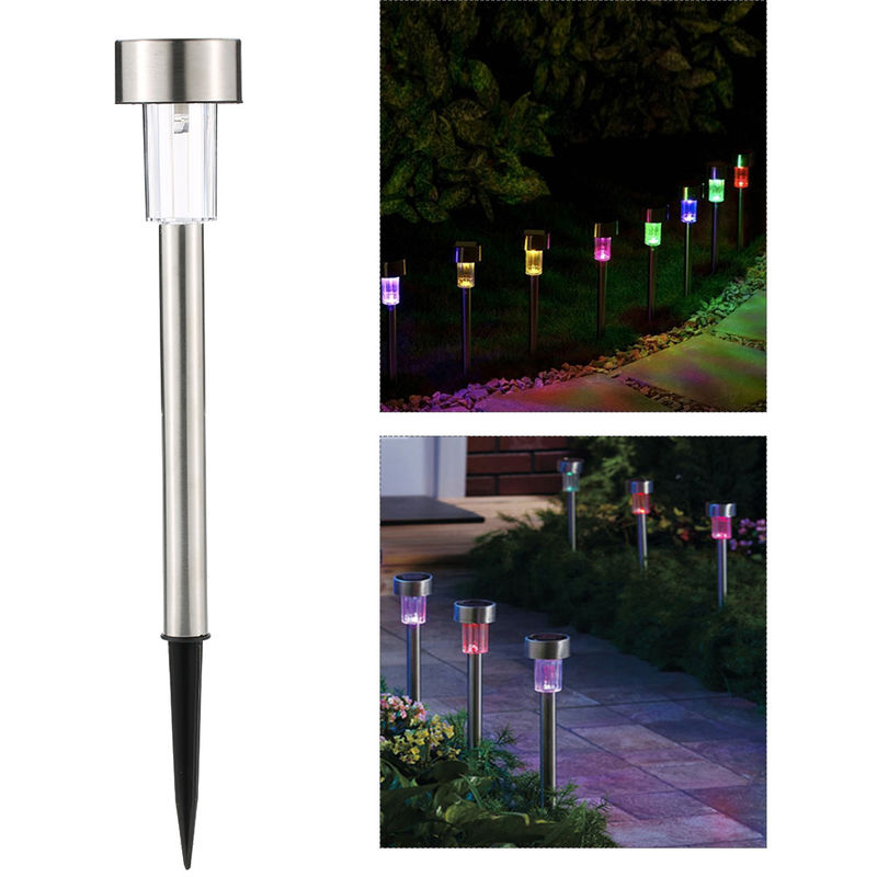 

Lampara del paisaje de acero accionada solar del cesped Light inoxidable Jardin con Insercion Polo para al aire libre Camino del jardin Patio Patio,