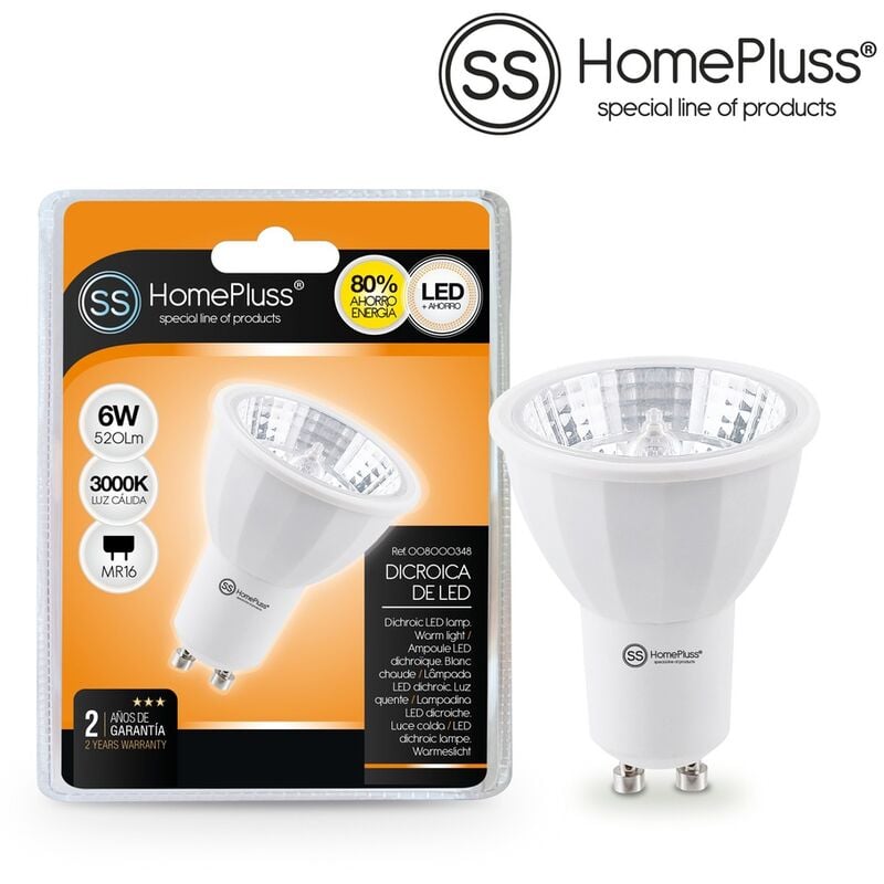 

Lampara dicroica 6W GU10 3000K - 12u caja exp