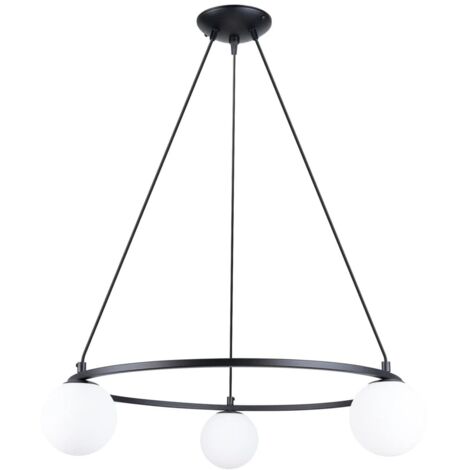 Lámpara Eaus negro, 3 luces