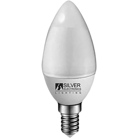 Lámpara Eco vela LED 5W 6000k E14 Silver Sanz