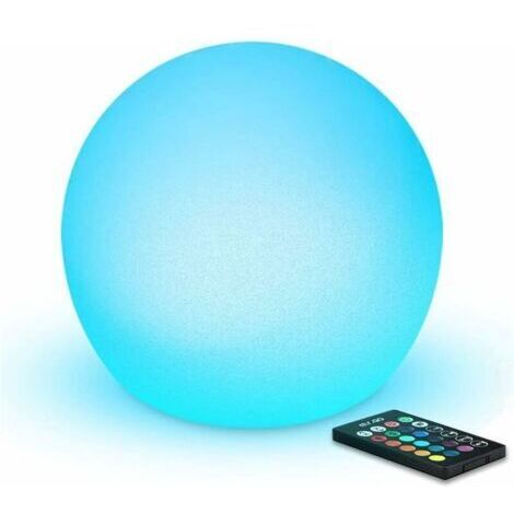 Lámpara Esfera LED de 20 cm con Control Remoto y 16 Colores RGB Ajustables, Luz de Ambiente Cambiante, Recargable, Ideal para Niños y Adultos-AUTRES