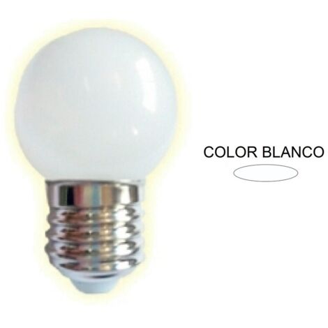 LAMPARA ESFERICA LED BLANCA IP44 ESPECIAL GUIRNALDA E27 0,5W 270º 230V